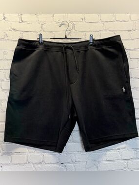 Men's Polo Ralph Lauren black double-knit athletic shorts, size 2XB